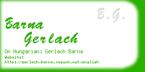 barna gerlach business card